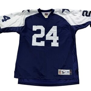 Mens Dallas Cowboys Marion Barber #24 Reebok Throwback NFL Jersey Blue Size 2XL